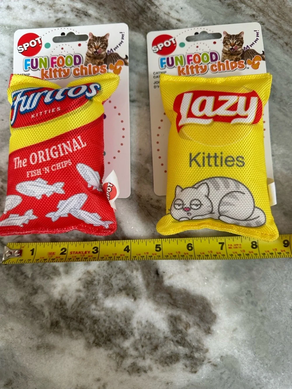 Fun Food Kitty Chips Cat Toy - Yellow & Red